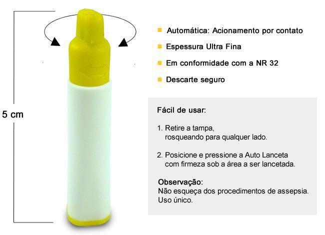 Imagem de Kit Com 100 Unidades De Auto Lanceta Gtech Ultra Fina