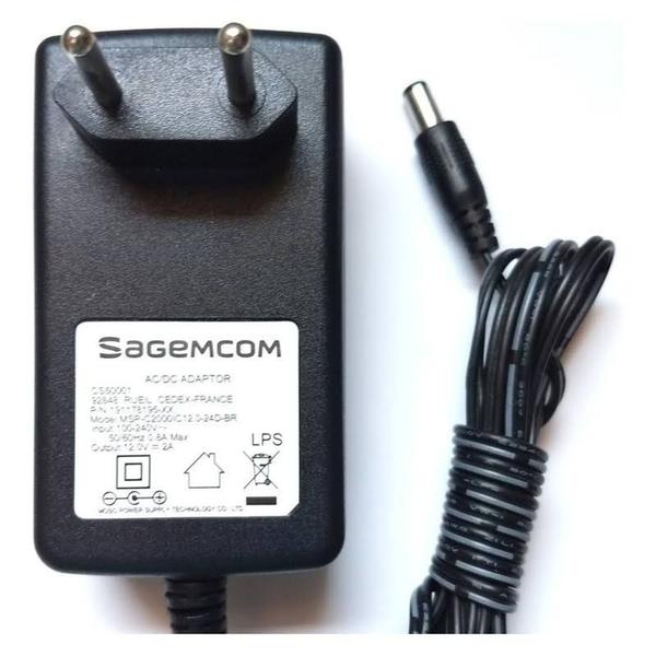 Imagem de Kit com 100 unidades - Fonte de Alimentação 12V 2,0AMP - SAGECOM