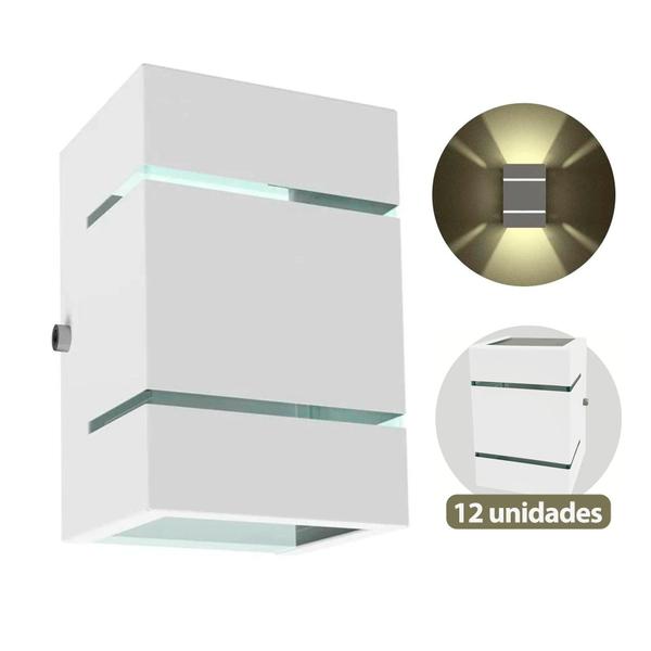Kit com 12 Arandelas na cor Branca - 2 Focos E Frisos Efeito Externa Parede Muro - Soquete G9 - MF115 - Generica Imagem de Kit com 12 Arandelas na cor Branca - 2 Focos E Frisos Efeito Externa Parede Muro - Soquete G9 - MF115