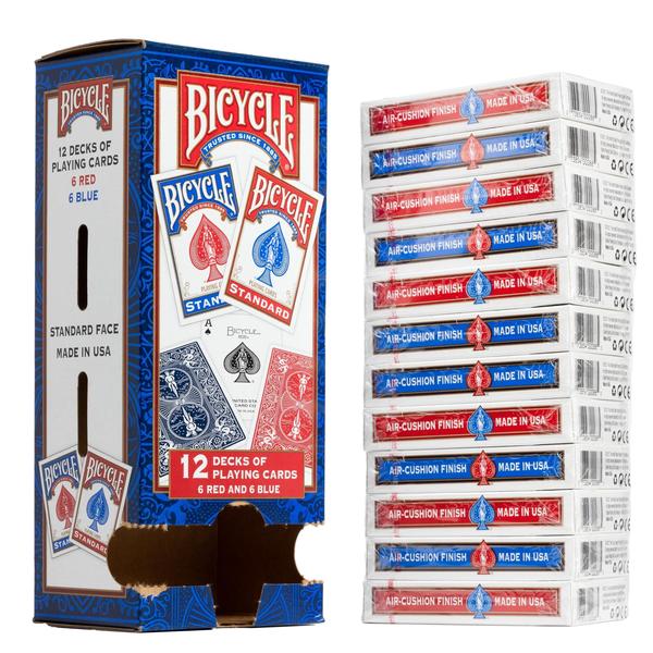 Imagem de Kit com 12 Baralhos de Cartas Bicycle - Vermelho e Azul