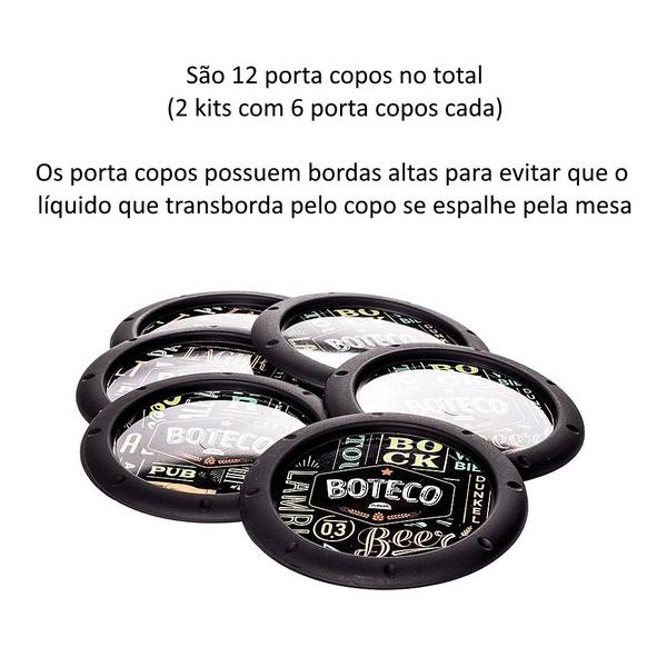 Imagem de Kit com 12 Bases para Colocar Copos Lettering Restaurante Bar e Boteco