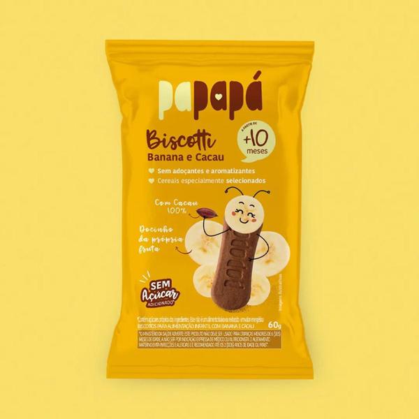 Imagem de Kit Com 12 Biscoito Infantil Papapá Banana E Cacau 60G