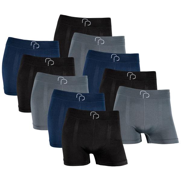 Imagem de Kit com 12 Cuecas Boxer Basic Poliéster sem Costura Confortável Leve RP