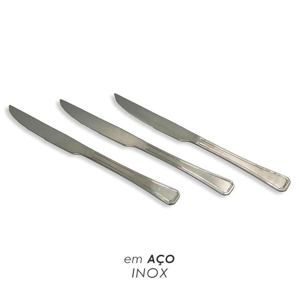 Imagem de Kit com 12 Facas de Mesa em Aço Inox Primeira Linha