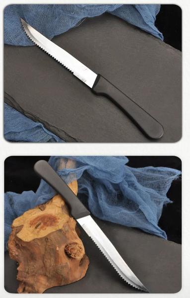 Kit com 12 facas modelo serrinha cabo plástico ótima qualidade - Filó Modas Imagem de Kit com 12 facas modelo serrinha cabo plástico ótima qualidade