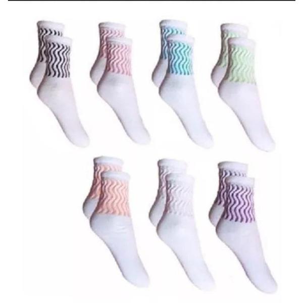 Imagem de Kit com 12 pares de meias femininia aeróbicas ginástica esportiva para treino