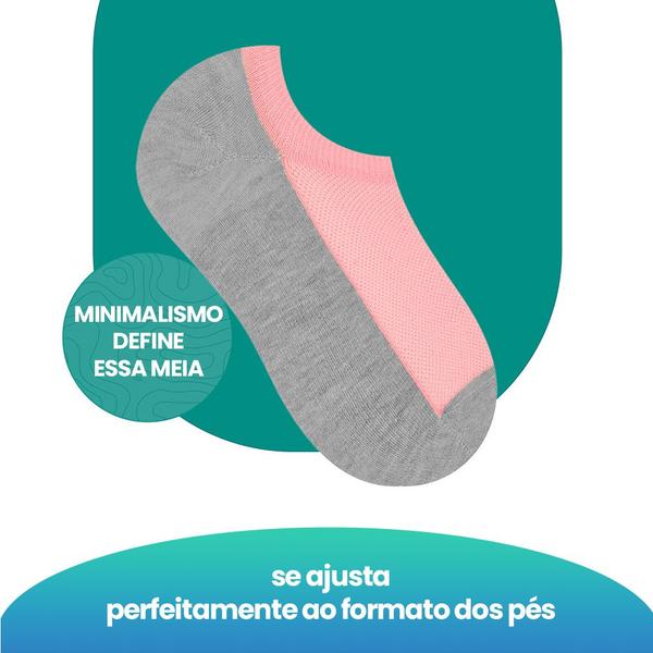 Imagem de Kit Com 12 Pares De Meias Sport Invisivel Selene Feminina Fitness Academia Básica Original