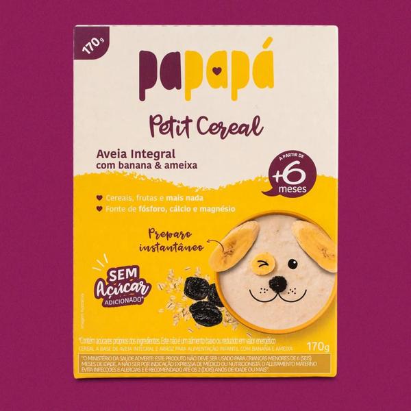 Kit Com 12 Petit Cereal Aveia Papapá Banana E Ameixa 170G Imagem de Kit Com 12 Petit Cereal Aveia Papapá Banana E Ameixa 170G