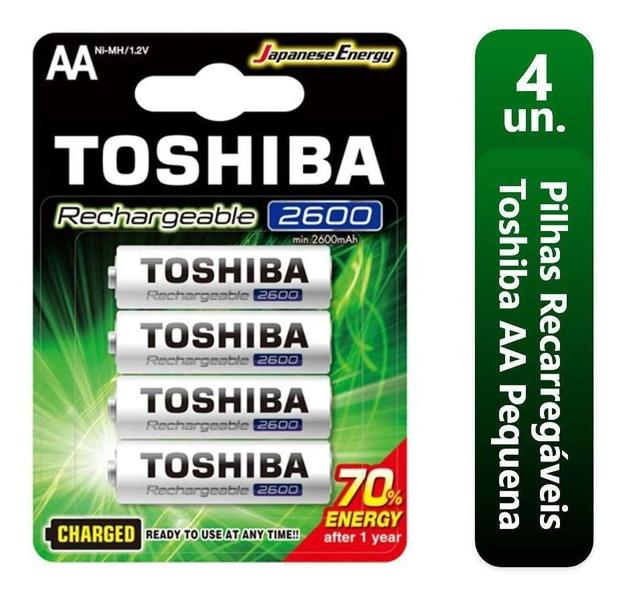 Imagem de Kit Com 12 Pilhas Aa Recarregáveis Da Toshiba 2600 Mah