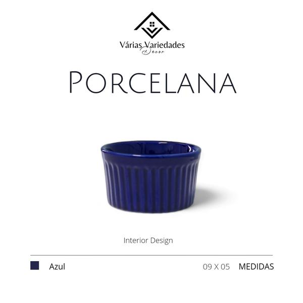 Imagem de Kit Com 12 Ramekin Molheira Azul Em Porcelana Canelado 150 Ml - VÁRIAS VARIEDADES