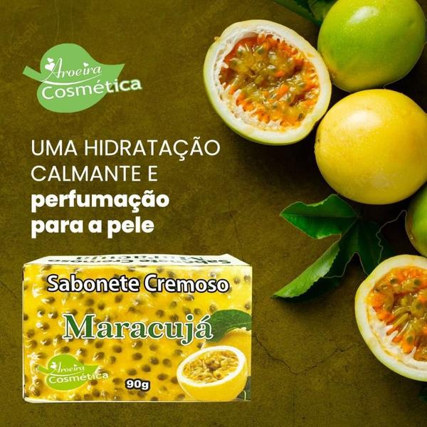 Imagem de Kit com 12 - Sabonete cremoso natural Maracujá 90g - Aroeira Cosmética