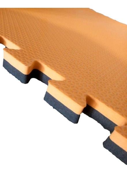 Kit com 12 Tatames Dupla Face Laranja com Preto 50x50x2cm Imagem de Kit com 12 Tatames Dupla Face Laranja com Preto 50x50x2cm