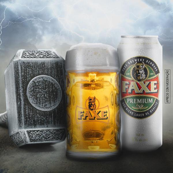 Imagem de Kit Com 12Und Cerveja Faxe Premium Dinamarca Lata 500Ml