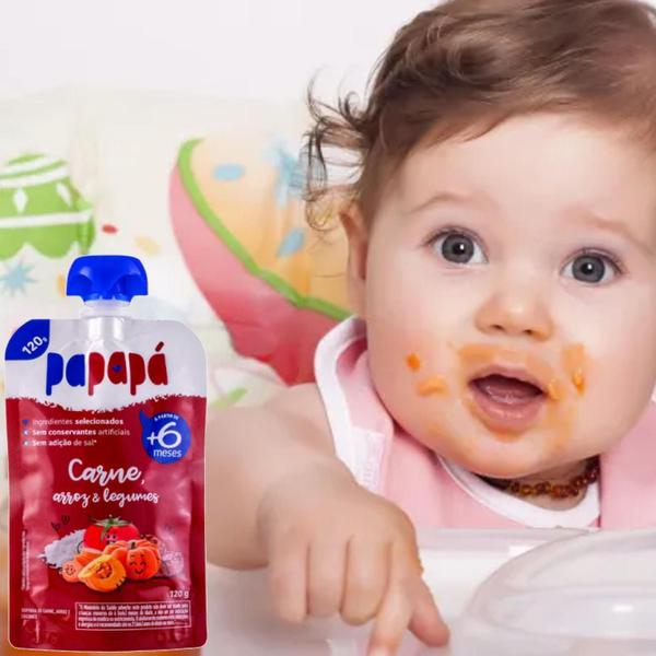 Kit Com 12Und Papinha De Carne, Arroz E Legumes Papapá 120G Imagem de Kit Com 12Und Papinha De Carne, Arroz E Legumes Papapá 120G