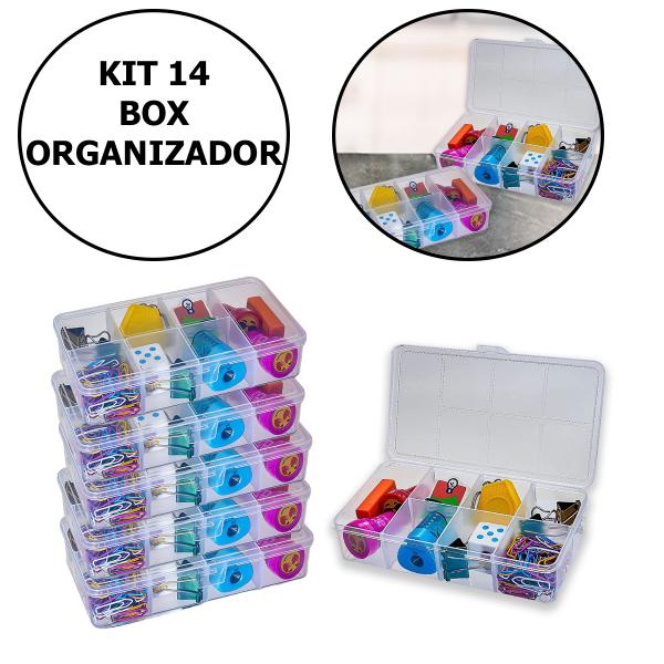 Imagem de Kit Com 14 Box Organizadores Tam P Transparente