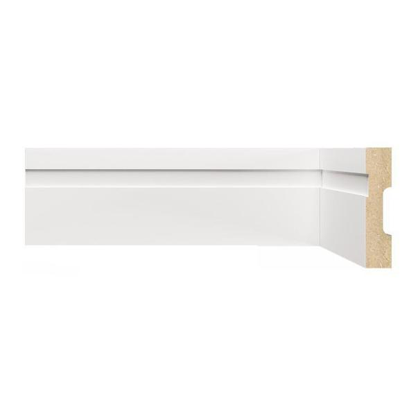 Imagem de Kit com 15 Barras Rodapé Mdf 15mmx7cm 702 Moldufama Metro Linear 36m Branco