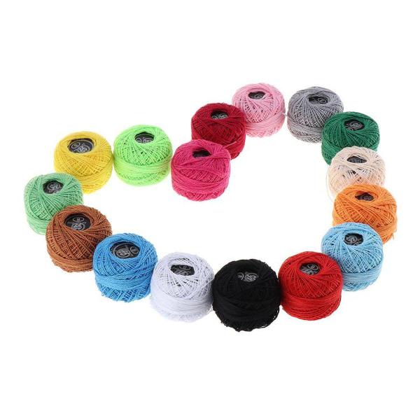 Imagem de Kit Com 16 Linhas de Algodão Crochê Bordado Coloridas n08