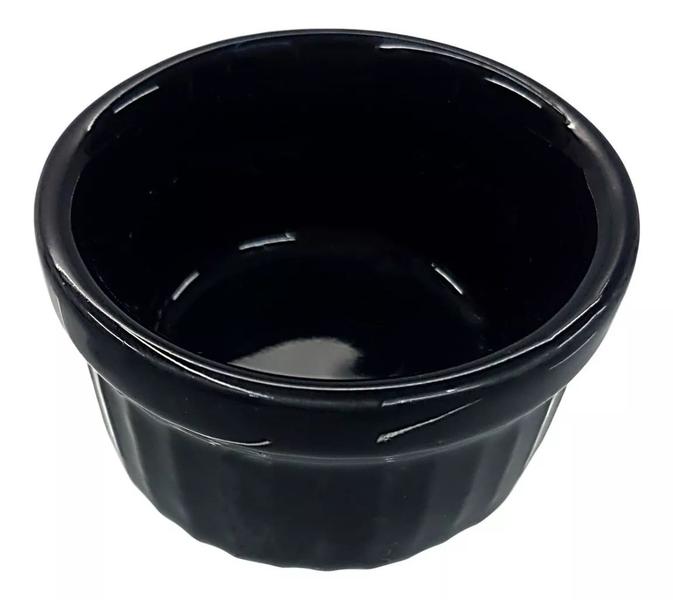 Imagem de Kit com 16 Ramekin Canelado Porcelana 40 ml Preto