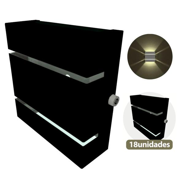 Kit com 18 Arandelas na cor Preta 2 Frisos Moderna, Luminária - Soquete G9 - Para Ambientes Internos e Externos Mf103 - Generica Imagem de Kit com 18 Arandelas na cor Preta 2 Frisos Moderna, Luminária - Soquete G9 - Para Ambientes Internos e Externos Mf103