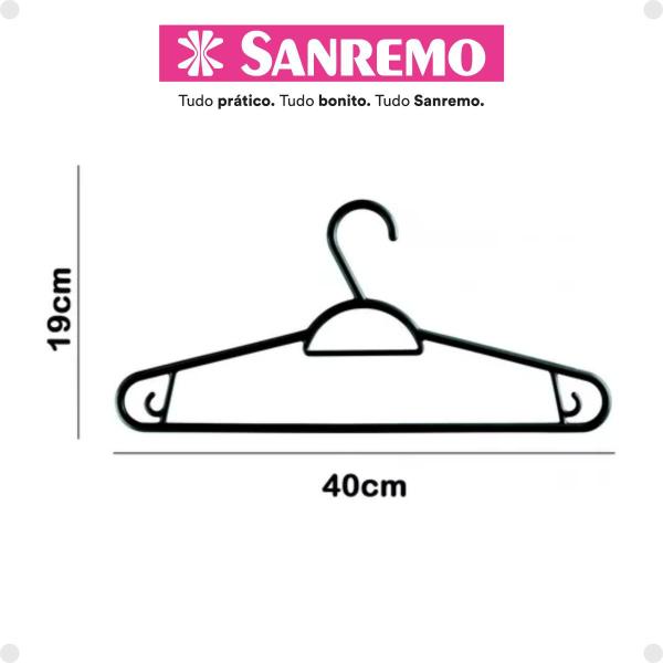 Imagem de Kit com 18 Cabides de plástico adulto 40cm Sanremo