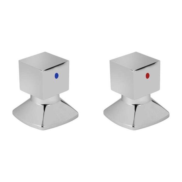 Kit com 2 Acabamentos Para Registro C46 Água Quente/Fria Premium KU4246 Ducon Metais Cromado - Clic Metais Imagem de Kit com 2 Acabamentos Para Registro C46 Água Quente/Fria Premium KU4246 Ducon Metais Cromado