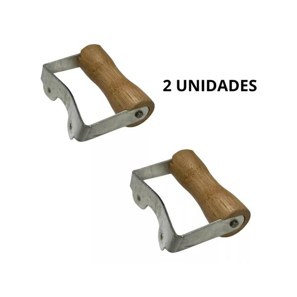 Imagem de Kit Com 2 Alças De Madeira C/ 2 Furos Para Caçarola 7cm