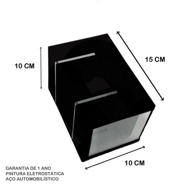 Imagem de Kit com 2 Arandelas na cor Preta - 2 Focos E Frisos Efeito Externa Parede Muro - Soquete G9 - MF115