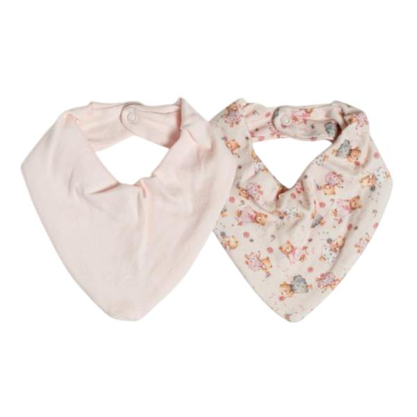 Imagem de Kit Com 2 Babadores Bebê Bandana Aurora Rosa - Hug