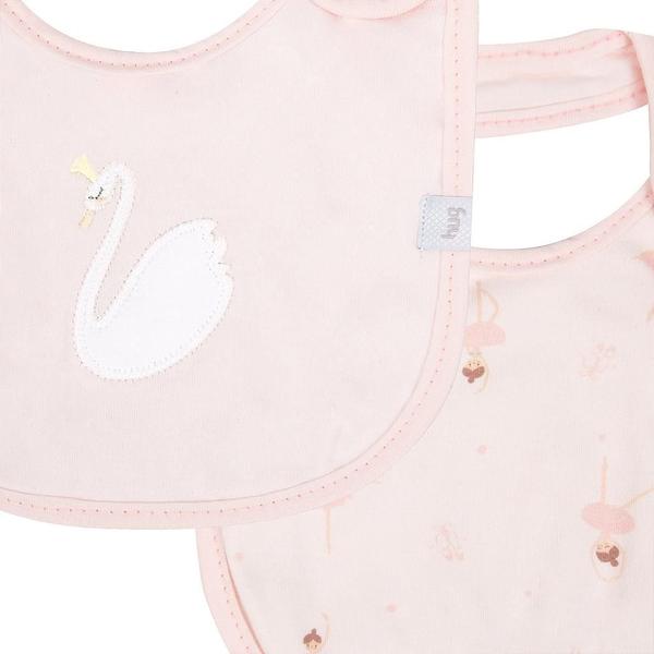 Kit Com 2 Babadores Hug Bailarinas Rosa Imagem de Kit Com 2 Babadores Hug Bailarinas Rosa