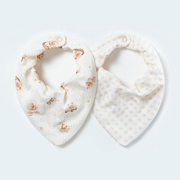 Kit Com 2 Babadores Hug Bandana New Baby Rosa Pêssego Imagem de Kit Com 2 Babadores Hug Bandana New Baby Rosa Pêssego