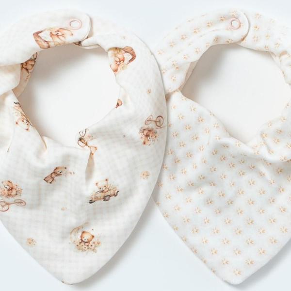 Imagem de Kit Com 2 Babadores Hug Bandana New Baby Rosa Pêssego