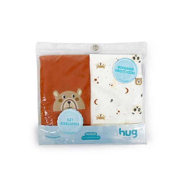 Kit Com 2 Babinha Babador Infantil Bebê Minimalista Terracota Hug Imagem de Kit Com 2 Babinha Babador Infantil Bebê Minimalista Terracota Hug