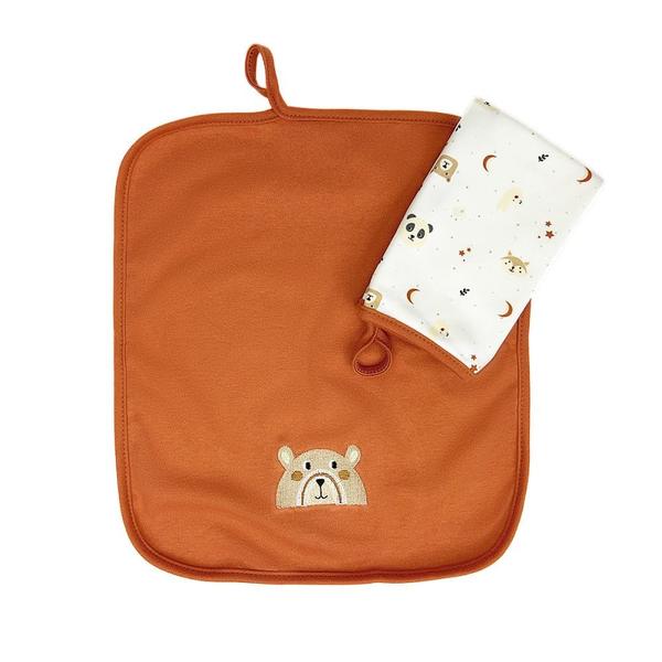 Kit Com 2 Babinha Babador Infantil Bebê Minimalista Terracota Hug Imagem de Kit Com 2 Babinha Babador Infantil Bebê Minimalista Terracota Hug
