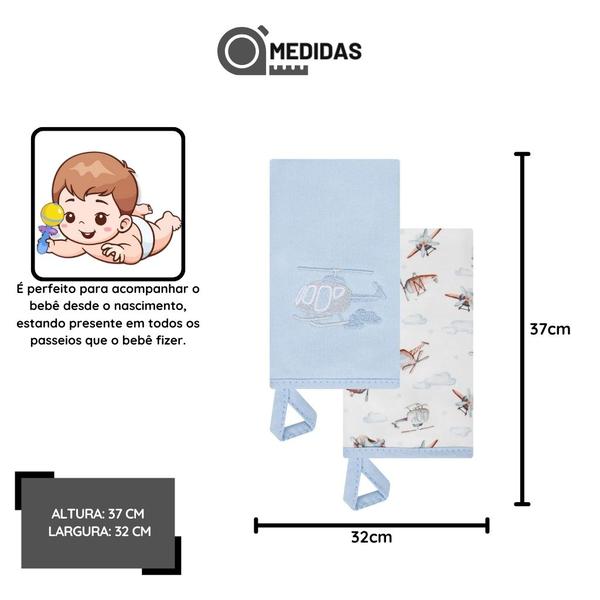Kit Com 2 Babinhas Hug Aviões Azul Imagem de Kit Com 2 Babinhas Hug Aviões Azul