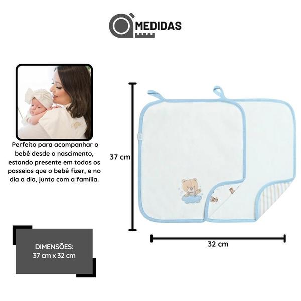Kit Com 2 Babinhas Hug Urso Sweet Dreams Azul E Branco Imagem de Kit Com 2 Babinhas Hug Urso Sweet Dreams Azul E Branco