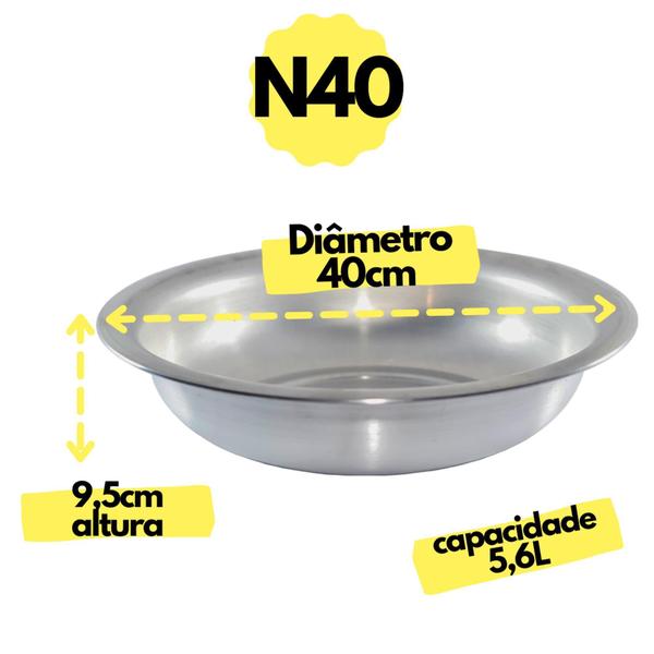 Kit com 2 Bacias em Aluminio Redonda N 30 40 Multiuso Cuba Banho Pet Shop - Global Alumínio Imagem de Kit com 2 Bacias em Aluminio Redonda N 30 40 Multiuso Cuba Banho Pet Shop - Global Alumínio