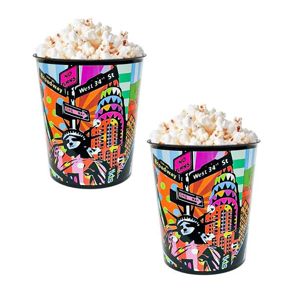 Imagem de Kit Com 2 Balde De Pipoca Gigante Filmes Casa Cinema 7 Litros Estampado