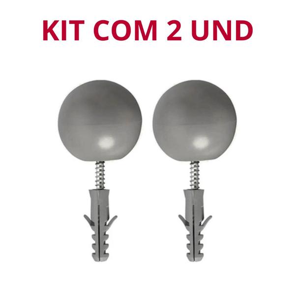 Imagem de Kit com 2 Batedor Bola De Borracha Para Porta Batente