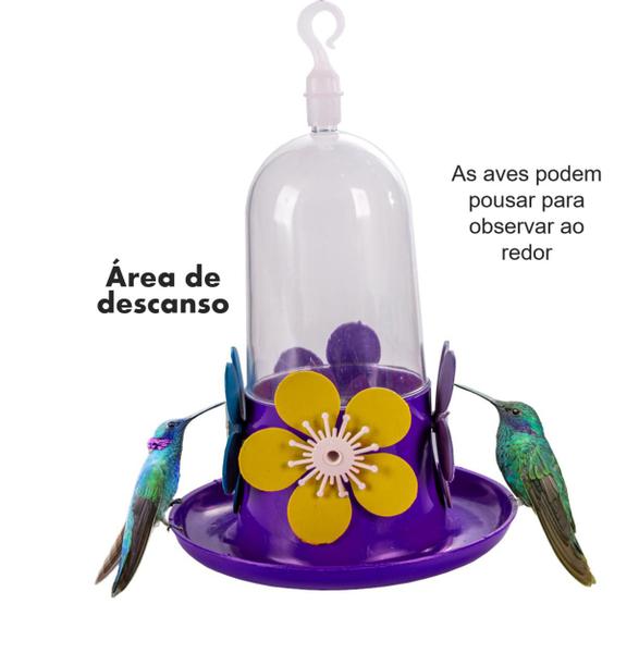 Imagem de Kit Com 2 Bebedouro Beija-Flor Com Bandeja 250ml - Cores