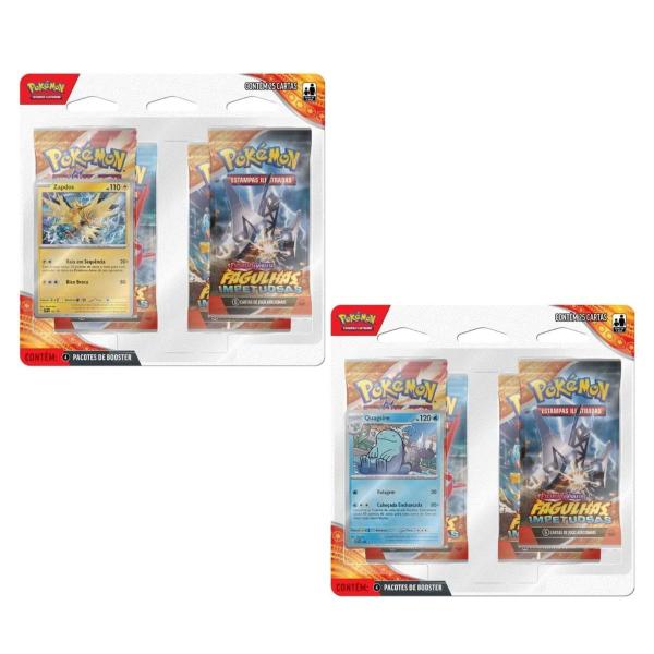 Imagem de Kit com 2 Blisters Quádruplos Pokémon Escarlate e Violeta Fagulhas Impetuosas Coleção Cards Pack TCG