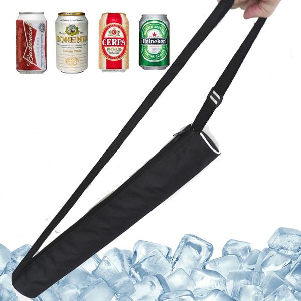 Imagem de Kit com 2 Bolsa Térmica Alça Porta 4 Latinhas Refrigerante Cerveja 350ml Nylon Praia Camping Pesca