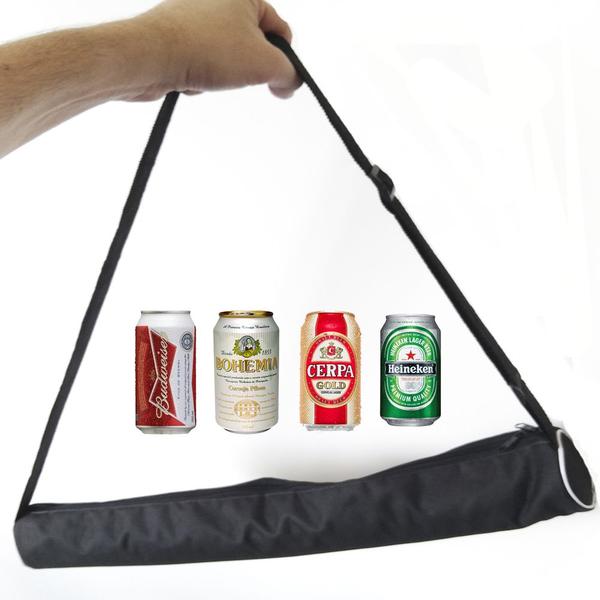 Imagem de Kit com 2 Bolsa Térmica Alça Porta 4 Latinhas Refrigerante Cerveja 350ml Nylon Praia Camping Pesca