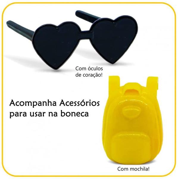 Imagem de Kit com 2 Bonecas da Minnie com Óculos e Mochila 13cm ELKA