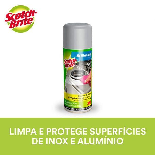 Imagem de Kit com 2 Brilha INOX SCOTCH Brite 200ML Limpador SPRAY 3M