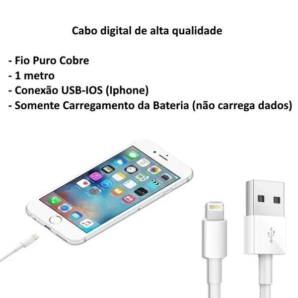 Imagem de Kit com 2 Cabos USB Lightning para Celular ios It Blue Premium