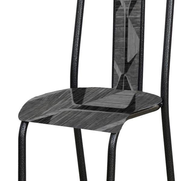 Imagem de Kit com 2 Cadeiras 058 America Cromo Preta/Mosaico Preto - Artefamol