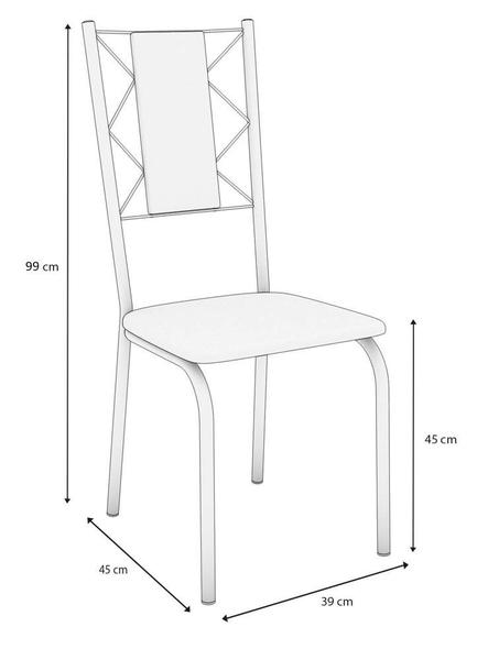 Imagem de Kit com 2 Cadeiras Estofadas Lisboa Cromada 2C076CR Kappesberg Crome