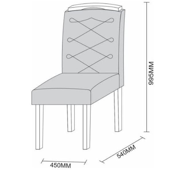 Imagem de Kit Com 2 Cadeiras Para Mesa De Jantar Caroline Imbuia Marrom Claro WD25 New Ceval