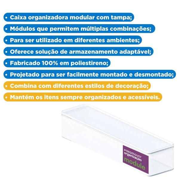 Imagem de Kit Com 2 Caixa Organizadora Com Tampa Paramount Acrílico Module Empilhável