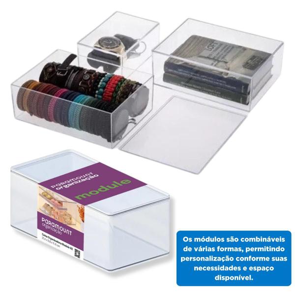 Imagem de Kit Com 2 Caixa Organizadora Decorativa Paramount Acrílico Modular